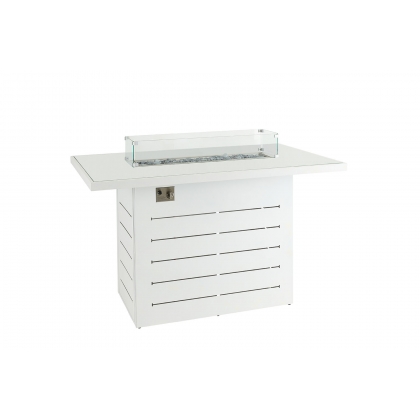 Athens Garden White Bar Table with Firepit