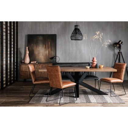 Cooper Leather Dining Chair in Tan (Pair) Cooper Leather Dining Chair in Tan (Pair)