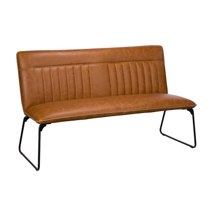 Cooper Low Leather Bench in Tan