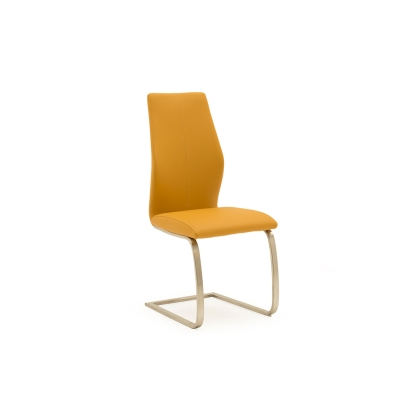 India Pumpkin Dining Chair with Brushed Steel Legs