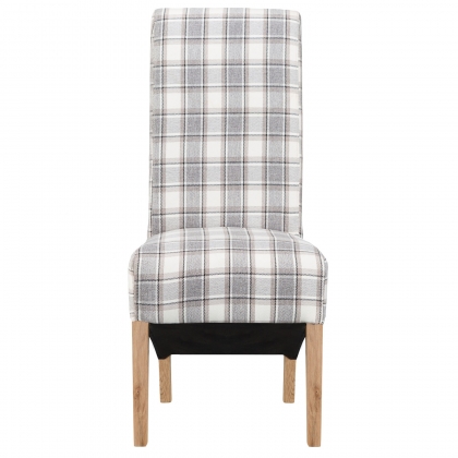 Scroll Back Chair in Cappuccino Check