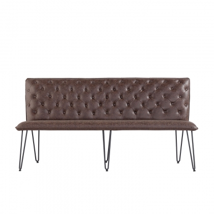 Bench 180cm in Brown PU