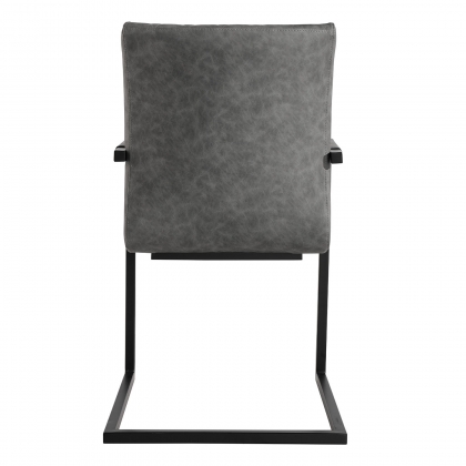 Diamond Stitch Carver Chair in Grey PU