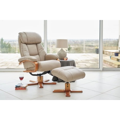 Nice/Edmonton Leather Swivel Chair & Stool