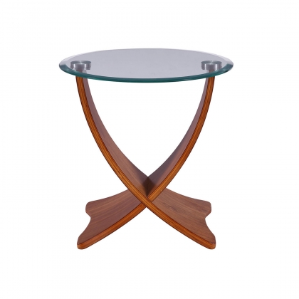 Siena Glass Lamp Table - Walnut