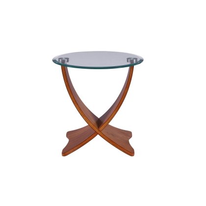 Siena Glass Lamp Table - Walnut