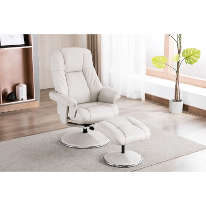Denver Leather Swivel Chair and Stool
