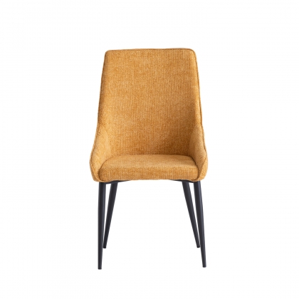 Cleveland Textured Fabric Dining Chair in Mustard