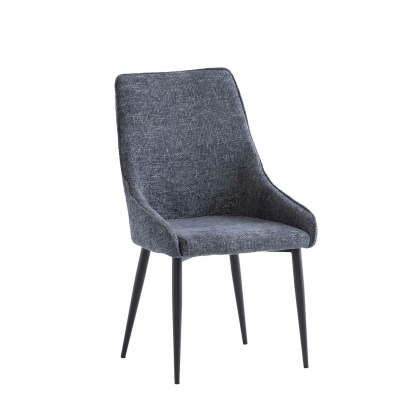 Cleveland Textured Fabric Dining Chair in Deep Blue