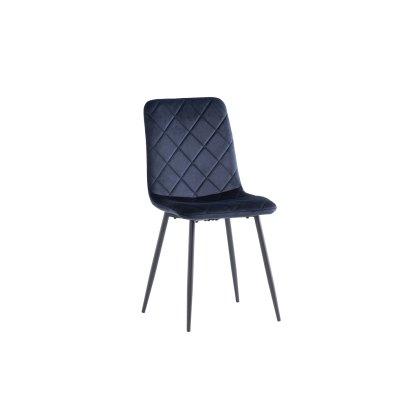 Indy Velvet Dining Chair in Deep Blue