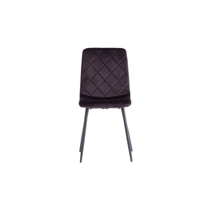 Indy Velvet Dining Chair in Aubergine
