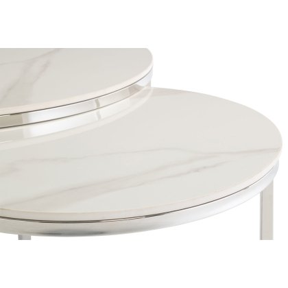 Houston Round Coffee Table Set in Italy White Houston Round Coffee Table Set in Italy White