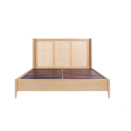 Java Rattan Mindi Wood Bed Frame