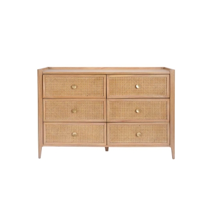 Java Rattan 6 Drawer Wide Chest of Drawers