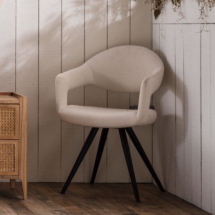 Jasmine Boucle Fabric Misty Grey Dining Chair (Pair) Jasmine Boucle Fabric Misty Grey Dining Chair (Pair)