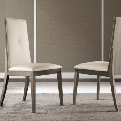 ALF Italia Tivoli 2 Dining Chairs in Matt Grey Eco Veneer with Fireproof PVC Seat Pads