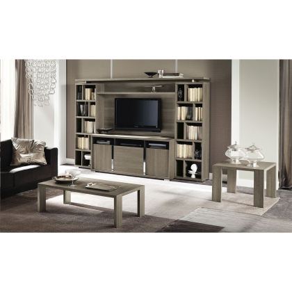 ALF Italia Tivoli TV Bookcase Combo 1 in Matt Grey Eco Veneer