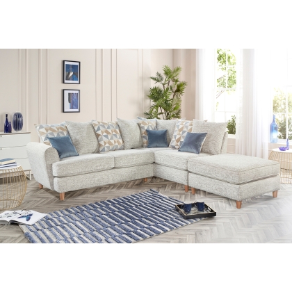 Lima Upholstered Small Chaise Corner Sofa Group - Pillow Back
