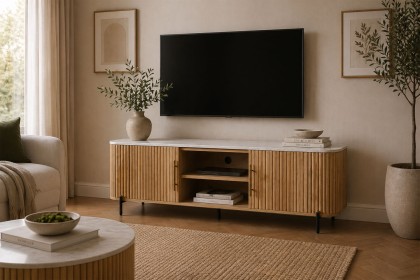 Reed Mango Wood & Marble TV Unit