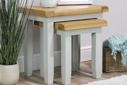 Cotswold Grey Painted Oak Nest Of Tables Cotswold Grey Painted Oak Nest Of Tables