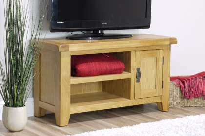 Cotswold Rustic Oak Small TV Stand 91cm Wide