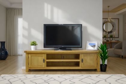 Cotswold Rustic Oak Extra Large TV Stand 180cm Wide