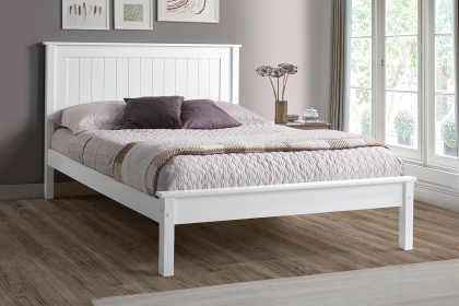 Taurean Low Footend Wood Bed in White Taurean Low Footend Wood Bed in White