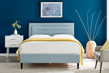 Pablo Fabric Bed in Duck Egg