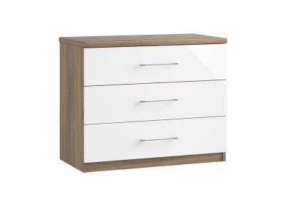 Calgary High-Gloss 3 Drawer Chest of Drawers Calgary High-Gloss 3 Drawer Chest of Drawers
