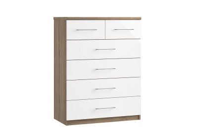 Calgary High-Gloss 4 + 2 Drawer Chest of Drawers