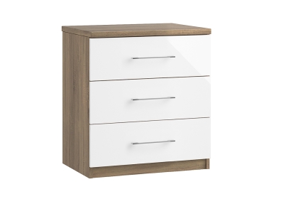 Calgary High-Gloss 3 Drawer Midi Chest of Drawers Calgary High-Gloss 3 Drawer Midi Chest of Drawers