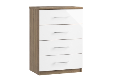 Calgary High-Gloss 4 Drawer Midi Chest of Drawers Calgary High-Gloss 4 Drawer Midi Chest of Drawers