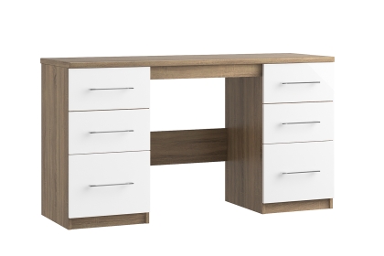 Calgary High-Gloss Double Pedestal Dressing Table Calgary High-Gloss Double Pedestal Dressing Table