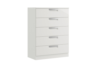 Milly High-Gloss 5 Drawer Chest of Drawers Milly High-Gloss 5 Drawer Chest of Drawers