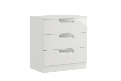 Milly High-Gloss 3 Drawer Midi Chest of Drawers Milly High-Gloss 3 Drawer Midi Chest of Drawers
