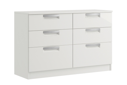 Milly High-Gloss 6 Drawer Twin Chest of Drawers Milly High-Gloss 6 Drawer Twin Chest of Drawers