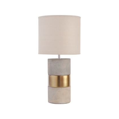 Concrete and Gold Table Lamp with Natural Shade Concrete and Gold Table Lamp with Natural Shade