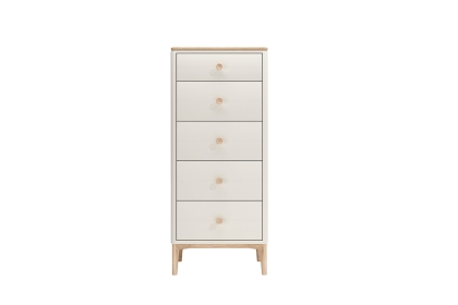 Vida Living Marlow Tall Chest of 5 Drawers in Cashmere Oak and Taupe Vida Living Marlow Tall Chest of 5 Drawers in Cashmere Oak and Taupe