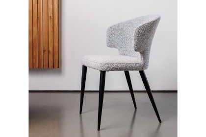 CLEARANCE - Belle Boucle Grey Fabric Occasional Dining Chair