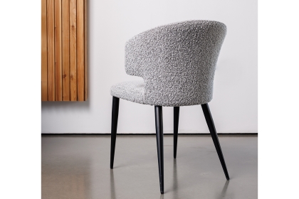 CLEARANCE - Belle Boucle Grey Fabric Occasional Dining Chair