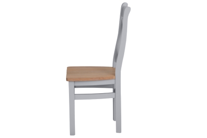 Eton Painted Grey Oak Cross Back Dining Chair with Wooden Seat