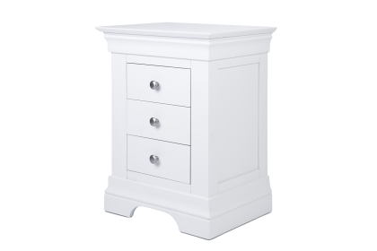 Providence Painted White 3 Drawer Bedside Table