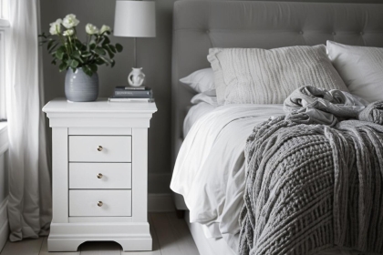 Providence Painted White 3 Drawer Bedside Table