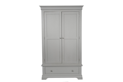 Providence Painted Grey Double Wardrobe with Storage Drawer