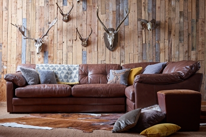 Alexander & James Bailey Leather Large 5 Seater Corner Sofa