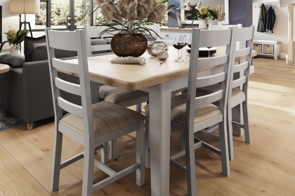 Smoked Oak Painted Grey 1.3m Extending Dining Table