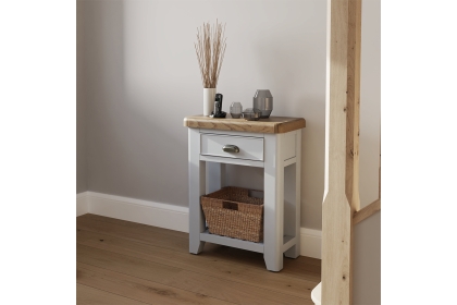 Smoked Oak Painted Grey Telephone Table
