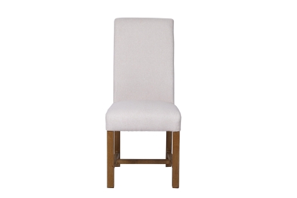 Scroll Back Fabric Dining Chair in Natural