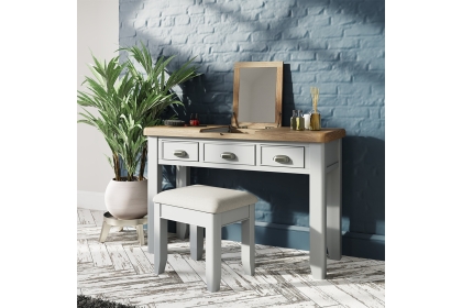Smoked Oak Painted Grey Dressing Table