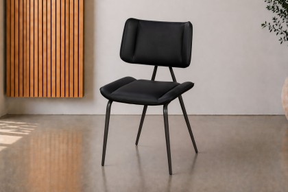 Jack Black Tan PU Leather Dining Chair with Industrial Legs (Pair)